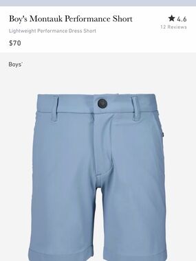 Greyson Performance Boys' Blue Montauk Shorts Golf Dress Shorts size 10 NwT